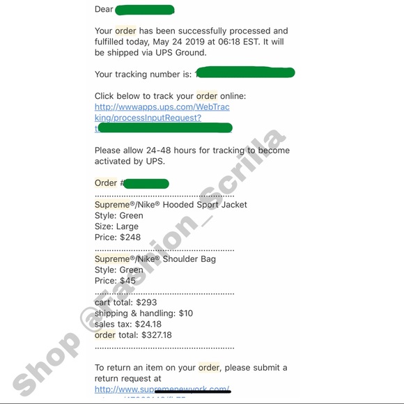 2019 Supreme X Nike Sports Puffy Jacket (green) - Picture 4 of 8